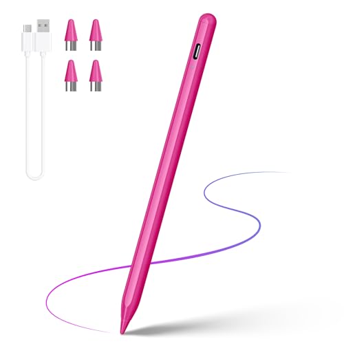 DRYMOKINI Pink Stylus Pen, Active Stylus Pen Touch Screens Compatible for Android and i-OS Tablet/Phones, Rechargeable Universal Stylus Pencil Compatible for A-pple/i-Pad/Phone Tablet - color: Candy Pink