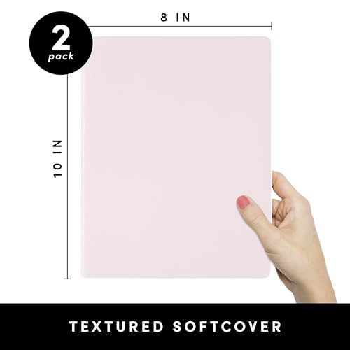 PAPERAGE Soft Cover Blank Journal Notebook, 2 Pack, (Pink Blush), 100 Pages, Large 7.5 inches x 9.5 inches, Ideal for Sketch Book, Note Taking & Travel Journal - color: Pink Blush, style: Plain 100pgs (2 Pack)