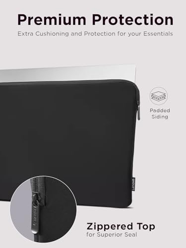 Lenovo Basic Laptop Sleeve 14 Inch Notebook/Tablet Compatible with MacBook Air/Pro Neoprene Material - Soft Fleece Lining - Zippered Top Opening - Black - size: 14 inch
