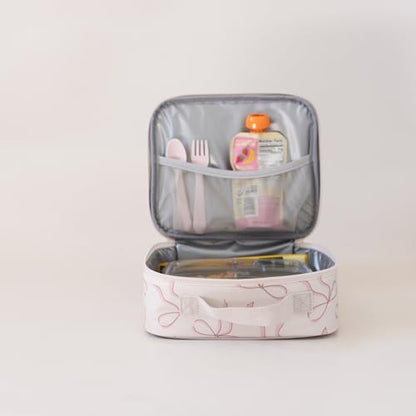 Tiny Twinkle Insulated Lunch Box for Girls and Boys | Durable and Reusable for School & Travel | Ages 3 and Up | Waterproof and Easy to Clean | PFAs and BPA Free（Bows） - color: Bows