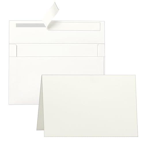 Guakicae Cream Greeting Cards and Envelopes 4 x 6 Printable 300GSM Folded Off White Cardstock and A4 Envelopes Self Seal 20 packs for Wedding Invitations, Birthday, Mailing, Christmas - color: Off White, size: 4x6-20pcs