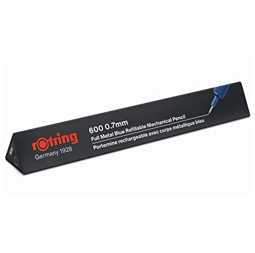 rOtring 600 Mechanical Pencil | 0.7 mm | Blue All-Metal Body Propelling Pencil | Non-Slip Knurled Grip & Hexagonal Barrel - color: Blue, size: 0.7mm