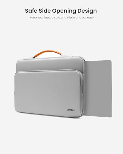 tomtoc 360° Protective Laptop Bag for 15.6" HP ASUS Dell Lenovo Acer Laptop | Water-Resistant Notebook Sleeve Case Fits HP EliteBook/ProBook, Lenovo Legion/Yoga/ThinkPad/ThinkBook/IdeaPad 15.6" Laptop - color: Gray, size: 15.6-16.2 Inch