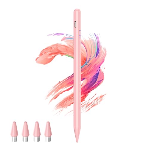 Kenkor Stylus Pen for Android Touchscreen with 4 POM Tips, Active Digital Stylus Pens for iPhone, Magnetic Tablet Pen Compatible with iPhone/Samsung/Huawei/Vivo Writing & Drawing - Pink - color: Pink