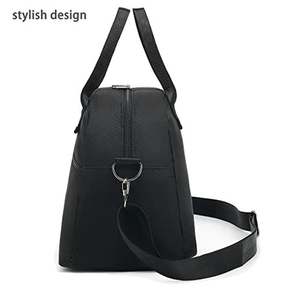 FlowFly Insulated Lunch Bag With Shoulder Strap for Women, Men, and Kids, Large and Reusable, Handle, Freezable Work and School Travel Tote and Meal Prep Organizer (Black) - color: Black