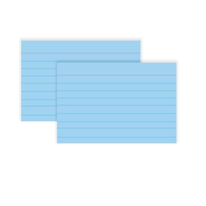 School Smart Ruled Index Card, 4 x 6 Inches, Blue, Pack of 100 - color: Blue, size: 4 x 6 Inches