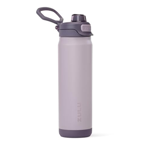 ZULU Powerfill Pro 24oz Stainless Steel Water Bottle with Quick Fill Lid, Triple Walled Vacuum Insulated Metal, Leak Proof Locking Lid, Sip and Chug, Reusable BPA Free, Amethyst - color: Amethyst, style: 24oz