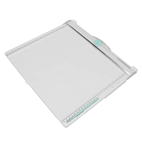 Portable Paper Cutter, Foldable Paper Trimmer with Concealed Blade and Non - Slip Base, Accurate Cutting Tool with Measurement Guide for Home School Office Use