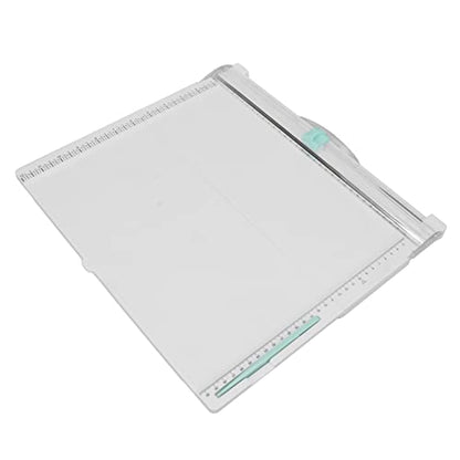 Portable Paper Cutter, Foldable Paper Trimmer with Concealed Blade and Non - Slip Base, Accurate Cutting Tool with Measurement Guide for Home School Office Use