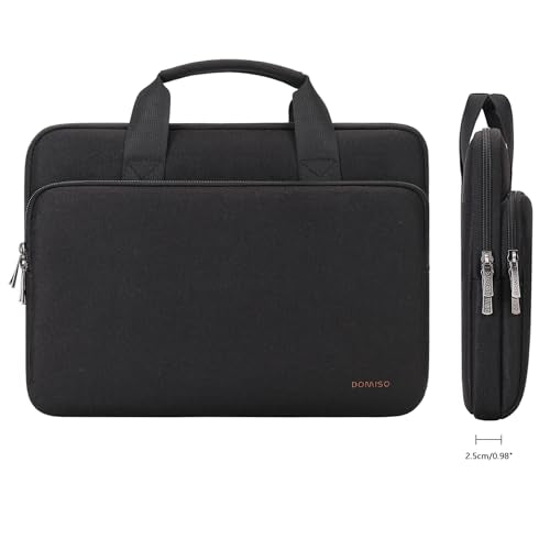 DOMISO 14 inch Laptop Case Sleeve Protective Cover Compatible with MacBook Air 15 M4 M3 M2,MacBook Pro,14-15 inch HP Dell ASUS Lenovo Chromebook,Waterproof Computer Bag with Handle,Black - color: Black, size: 14 inch