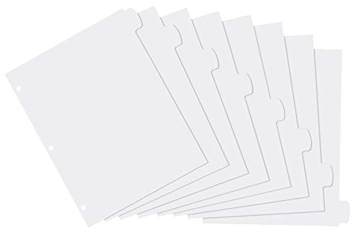 Avery Big Tab Write & Erase Durable Plastic Dividers for 3 Ring Binders, 8-Tab Set, White, 1 Set (16371)