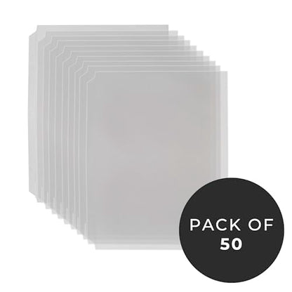 Risch Heavy-Duty 3-Hole Punched Clear Vinyl Page Protectors, Plastic Sleeves for Menu Binders, Letter-Sized Document Storage, and Recipe Books, 10-Gauge Vinyl, 8.5” X 11”, Pack of 50 - size: 8.5 X 11