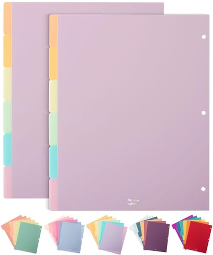 Mr. Pen- Dividers for 3 Ring Binder, 2 Sets, 6 Pack/Set, 12 pcs | Letter Size, Binder Dividers with Tabs for Student, Teacher, Office, Home Organizers - color: Pastel, size: 2 Sets