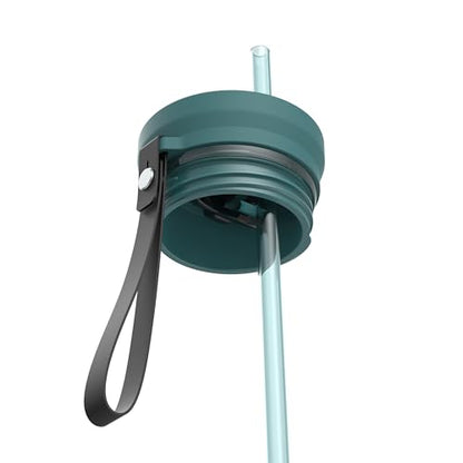 Contigo SnapSeal 709.8ml(24온스) 스테인리스 스틸 진공 단열 물병, 누출 방지 자동 닫힘 뚜껑, 휴대용 스트랩 및 재사용 가능한 빨대, BPA 프리 및 납 프리, 식기세척기 사용 가능 - color: 미네랄 틸 샴페인, size: 24온스