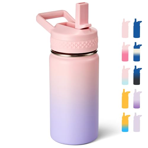 Fijinhom 12 oz Kids Water Bottle, Toddler Water Bottle with Straw, Boys&Girls Bottle for School, 304 Stainless Steel Vacuum Insulated Bottle for Kids, BPA-Free, Leak-Proof, Dreamy Purple - color: Dreamy Purple