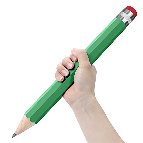 Giant Pencil, 14 Inch Big Jumbo Pencils, Funny Oversized Huge Comically Large Pencil with Cap for Prop/Gifts/Decor(Green) - color: Green