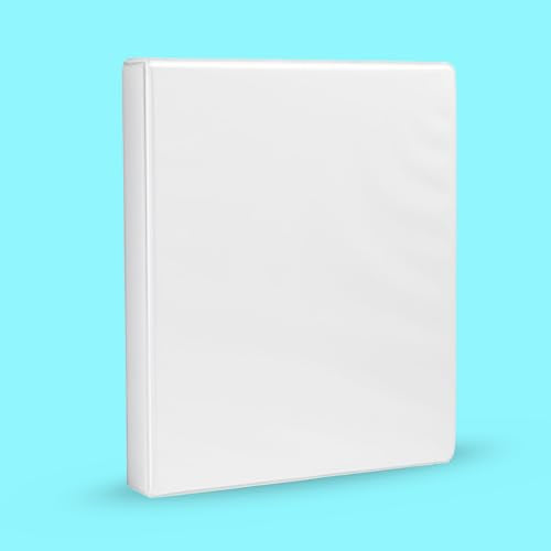 Amazon Basics 3-Ring Binder, 1-Inch, Customizable, with Pockets for Organization, White, 1-Pack - size: 1-Pack