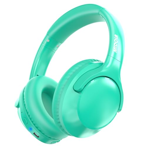 MIDOLA Bluetooth Headphones Over Ear, 68H Playtime Wireless Headphones with Microphone, 6 EQ Modes, HiFi Stereo Deep Bass, Foldable Lightweight Headset for Home Office, Cellphone, PC, Cyan - color: Cyan