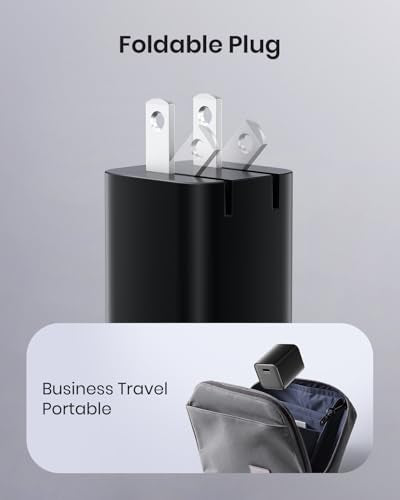 wegear 30W Compact Wall Charger, USB C Charger Block with GaN III Tech, PD3.0 PPS QC4.0 Fast Charging Foldable Power Adapter for iPhone 17 16 15, Galaxy, Pixel, iPad, AirPods (Black, 1 Pack) - color: Black, size: 1 Pack