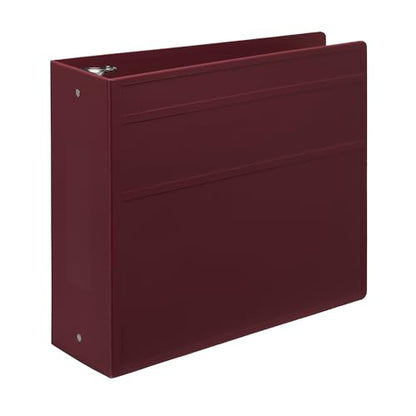 Carstens 4-Inch Heavy Duty 3-Ring Binder - Side Opening, Wine, Durable Plastic, Precision No-Gap Rings, Waterproof Cover, No Pockets, Holds 600 US Letter Sheets, BPA-Free, Made in USA (1843-3R) - color: Burgundy, size: Individual