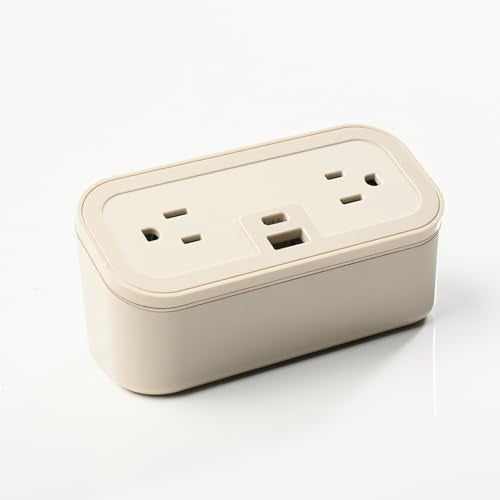 CubieMini - Tabletop Power Strip Charging Station with Outlets and USB Ports (Latte) - color: Latte