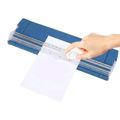 Paper Trimmer Cutter 10.5 Inch Precision Straight Slider | with Side Ruler Cardstock Cutter for Photo Cardstock Label Crafting Scrapbooking Supplies - color: Blue