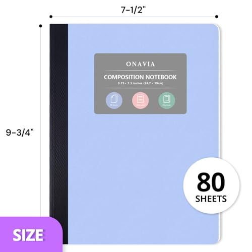 ONAVIA Pink Plastic Composition Notebook Wide Ruled 4 Pack, 160 Pages | 80 ct, 9.75 x 7.5 in, Poly Comp Books, Waterproof, Durable, Sewn Binding, School Notebooks, Students, Note Taking - color: Pink, style: 4 Pack