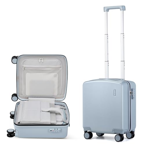 Hanke 16 Inch Underseat Carry On Luggage, Airline-Approved Hard Shell Small Suitcase with Spinner Wheels, Lightweight Tsa Lock Travel Luggage for Short Trips(Gray) - color: Grey, size: 16 Inch