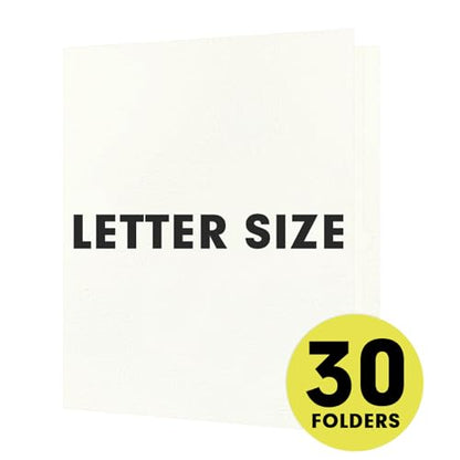 Two Pocket Folders, RAZCC 30 Pack File Folders with Pockets Fit Letter Size Paper, Thick Paper File Folder for School Office Business Home (White) - color: White