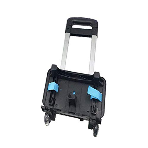 Backpack Hand Truck Wheeled Cart Trolley Hand Aluminium Alloy | Folding Trolley Cart for Schoolbag / Backpack (Black with Two Wheels) - color: Black With Two Wheels