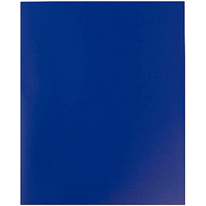 JAM PAPER Plastic 2 Pocket POP Folders - Durable School Folders - Blue - 6/Pack - color: Blue, size: 6 Per Pack