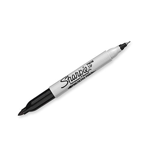 Sharpie Twin Tip Permanent Markers, Fine and Ultra Fine, Black, 4 Count