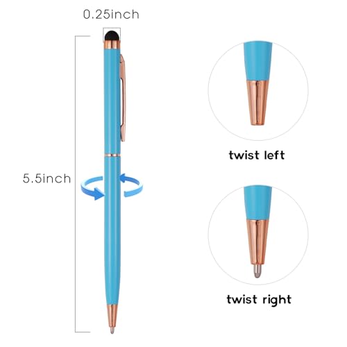 15 Pack Stylus Pens for Touch Screens Stylus Pen Compatible with Phone Tablets Kindle and Black Ink Ballpoint Pens-2 in 1 Stylists Pens (8005 Rose Gold B) - color: 8005 Rose Gold B
