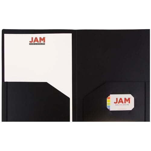 JAM PAPER Heavy Duty Plastic 2 Pocket Extra Tough School Folders - Black - 3/Pack - color: Black, size: 3 Per Pack