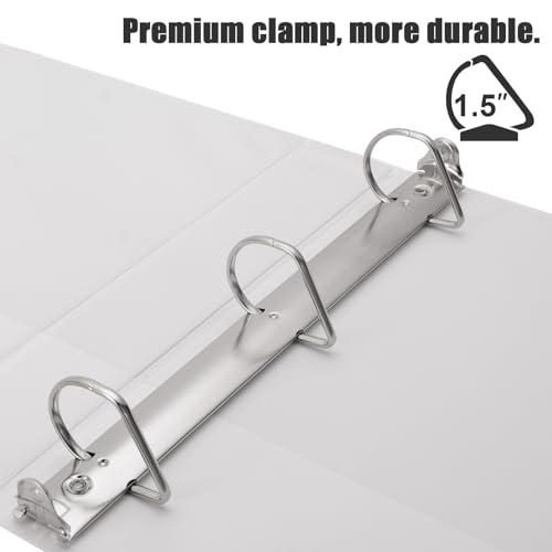 COMIX Heavy Duty 1 1/2 inch Slant-D Ring View Binder, 1.5 inch 3 Ring Binders, Hold 350 Sheets of 8.5" x 11" Paper, 12 Pack (White) - color: White, size: 1.5 inch, style: 12 Pack