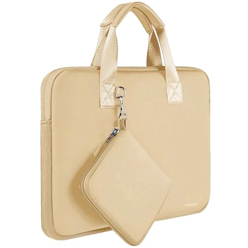 Hseok Laptop Sleeve 13.3-14 inch Case with Small Pouch, Neoprene Computer Bag Compatible with MacBook Neo/Pro 14 M5/M4/M3/M2/M1, Mac Air/Pro 13.3, XPS 14 and Most 13-14 inch Notebooks,Champagne - color: Champagne, size: 13"-14"