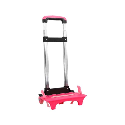 Backpack Hand Truck, Compact Portable Backpack Trolley, Luggage Cart, Foldable Wheeled Hand Trolley, Style A (2 Wheel Pink) - color: Style a (2 Wheel Pink)