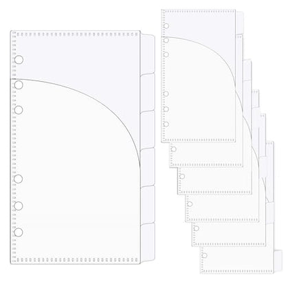 Mogoostry A6 Binder Pocket Cash Envelope 6-Tab Clear Plastic Binder Dividers with 2 Pockets for 6 Ring A6 Binder Sheet Protector Pouch Binder Folder Organizer (12 Sheets) - color: Clear - 2 Set