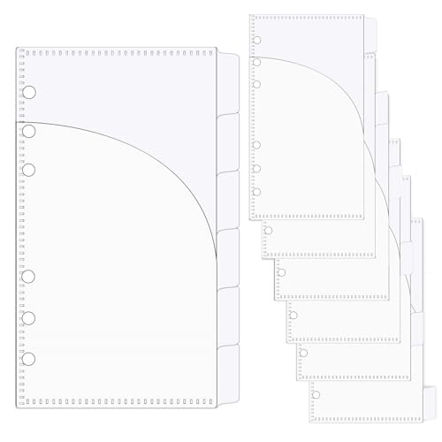 Mogoostry A6 Binder Pocket Cash Envelope 6-Tab Clear Plastic Binder Dividers with 2 Pockets for 6 Ring A6 Binder Sheet Protector Pouch Binder Folder Organizer (12 Sheets) - color: Clear - 2 Set