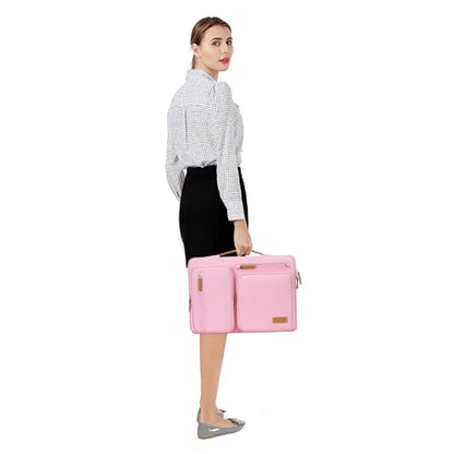 MOSISO 12.9 inch Tablet Sleeve Case for iPad Pro 13 M4 & iPad Air 13 M3 M2, iPad Pro 12.9 M2 M1 6/5th with Magic Keyboard&Smart Keyboard Folio, Side Open Carrying Bag with 4 Zipper Pockets, Pink - color: Pink, size: 12.9 inch