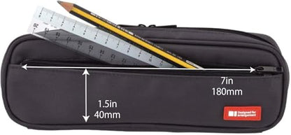 LIHIT LAB Large Capacity Zipper Long Pencil Case For School Office College, Big Capacity Pencil Bag Holder Adults Teen Boys Girls, Travel Cosmetics Storage, Black Camo (A7552-134) - color: Black Camo