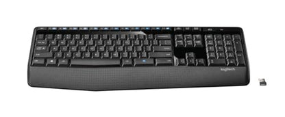 Logitech K345 Full Size Wireless Keyboard with Palm Rest for PC, Laptop | Full-sized keyboard, includes wireless USB receiver, compatible with PC, Laptop - size: 1 Pack, style: Keyboard