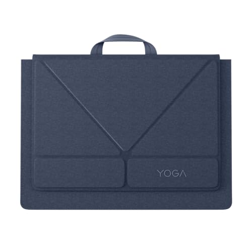 Lenovo Yoga Tote Sleeve Case for Laptops with 16-inch Display, Multi-Compartment Organizer with Convertible Stand, Lightweight Protective Polyester & Microfiber Sleeve, Cosmic Blue - color: Cosmic Blue, size: 16-inch