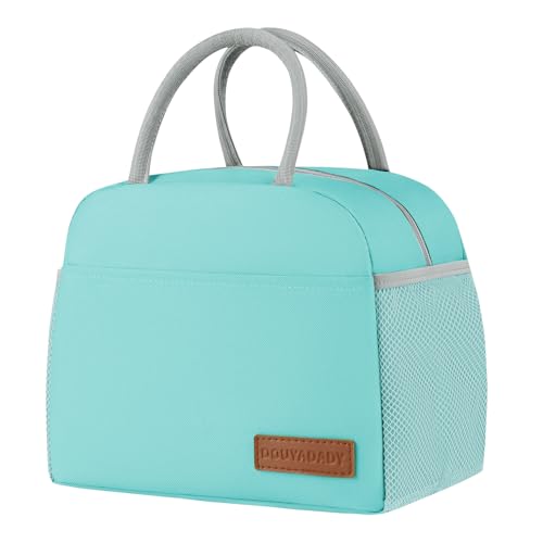 douyadady Lunch Bag&Box Women/Men Insulated&Reusable | Spacious Lightweight Waterproof Sturdy Durable Great Value For Office Work School Picnic Travel - color: Cyan