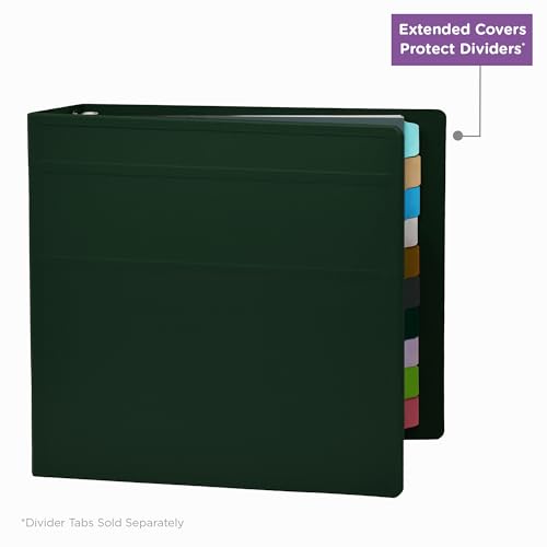 Carstens 4-Inch Heavy Duty 3-Ring Binder - Side Opening, Forest Green, Durable Plastic, Precision No-Gap Rings, Waterproof Cover, No Pockets, Holds 600 US Letter Sheets, BPA-Free Made in USA (1850-3R) - color: Hunter Green, size: Individual