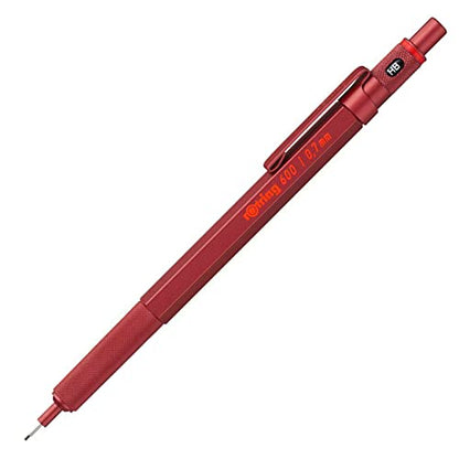 rOtring 600 Mechanical Pencil | HB 0.7 mm | Red All-Metal Body | Hexagonal Barrel - color: Red, size: 0.7mm