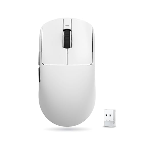 ATK VXE Dragonfly R1 SE+ Wireless Gaming Mouse, PAW3395 SE Sensor, DPI up to 18,000, 55g Lightweight, 70 Hr Battery Life, Tri-Mode 2.4G/Bluetooth/Wired - White - color: White, style: R1 SE+