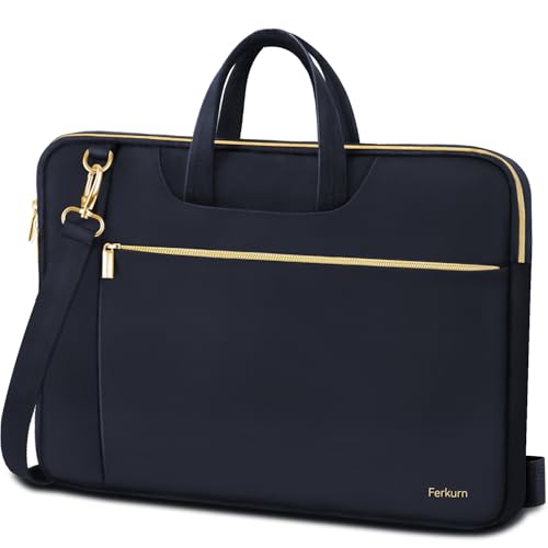 Ferkurn Laptop Case Bag Women Men Computer Sleeve with Shoulder Compatible with HP/Inspiron/Thinkpad/Vivobook/MSI/Surface, 15.6 inch, Deep Indigo - color: Deep Indigo, size: 15.6 inch