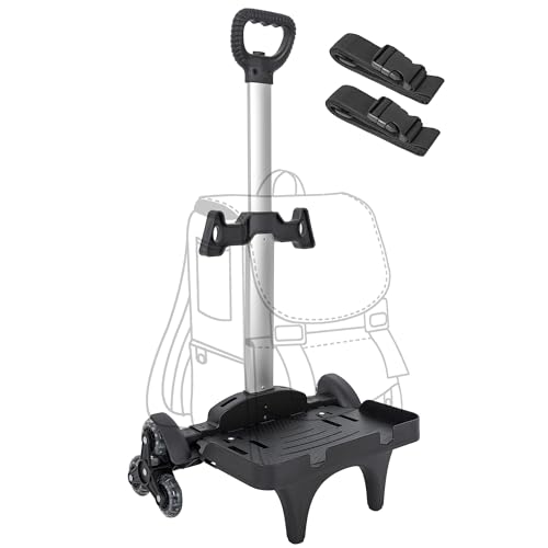 Backpack Trolley with Edge Guard 6-Wheels Rolling Dolly Cart for Backpack,Luggage,Travel Hand Truck - size: 6 Wheels with Edge