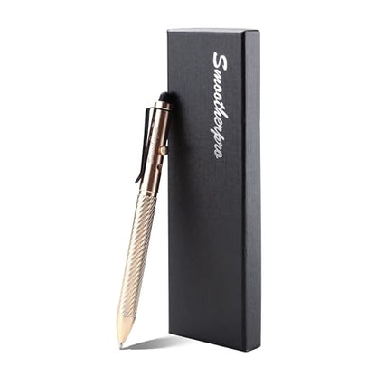 SMOOTHERPRO Gold Bolt Action Stylus Pen, Compatible with Parker Refill | Ballpoint Stylus Pen for Touchscreens Compatible with Parker and Fisher Space Spr4 Refills for Office Writing and EDC. - color: Gold